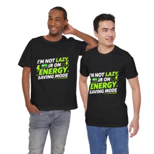 lazy energy t‑shirt — neon green battery graphic tee