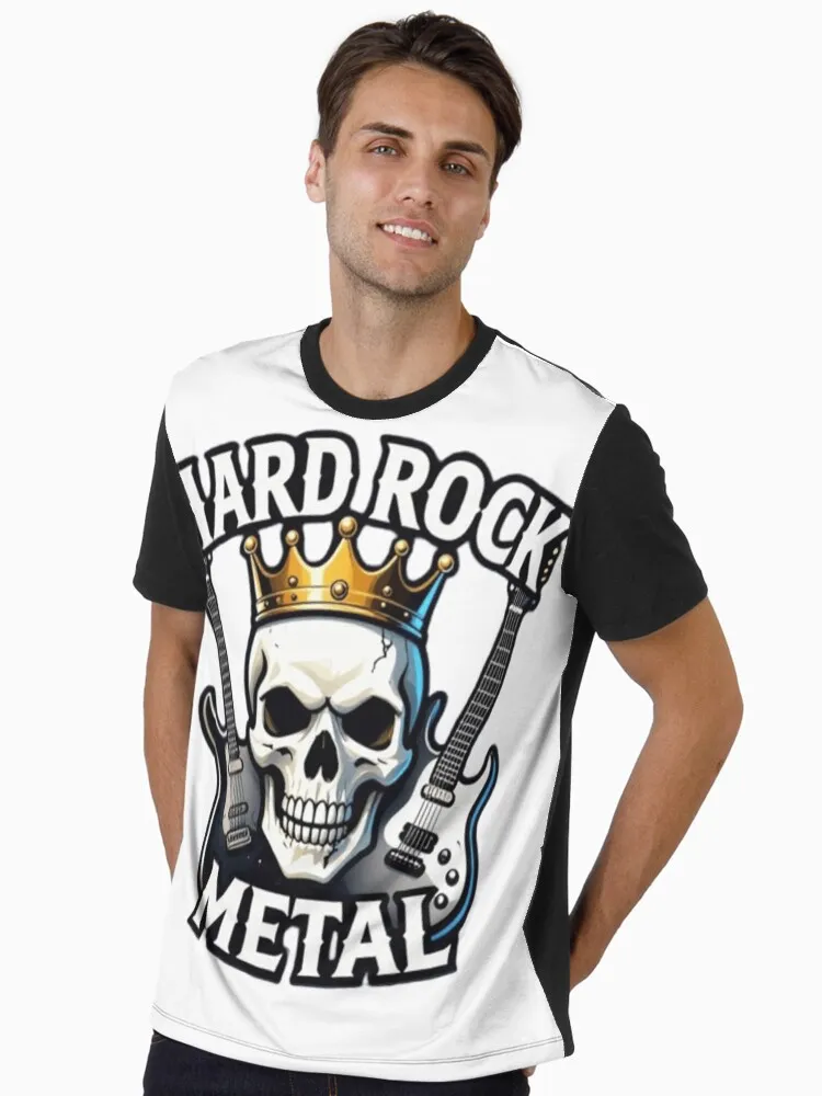 hard rock metal king skull with electric guitars graphic t shirt hard rock metal king skull with electric guitars graphic t shirt