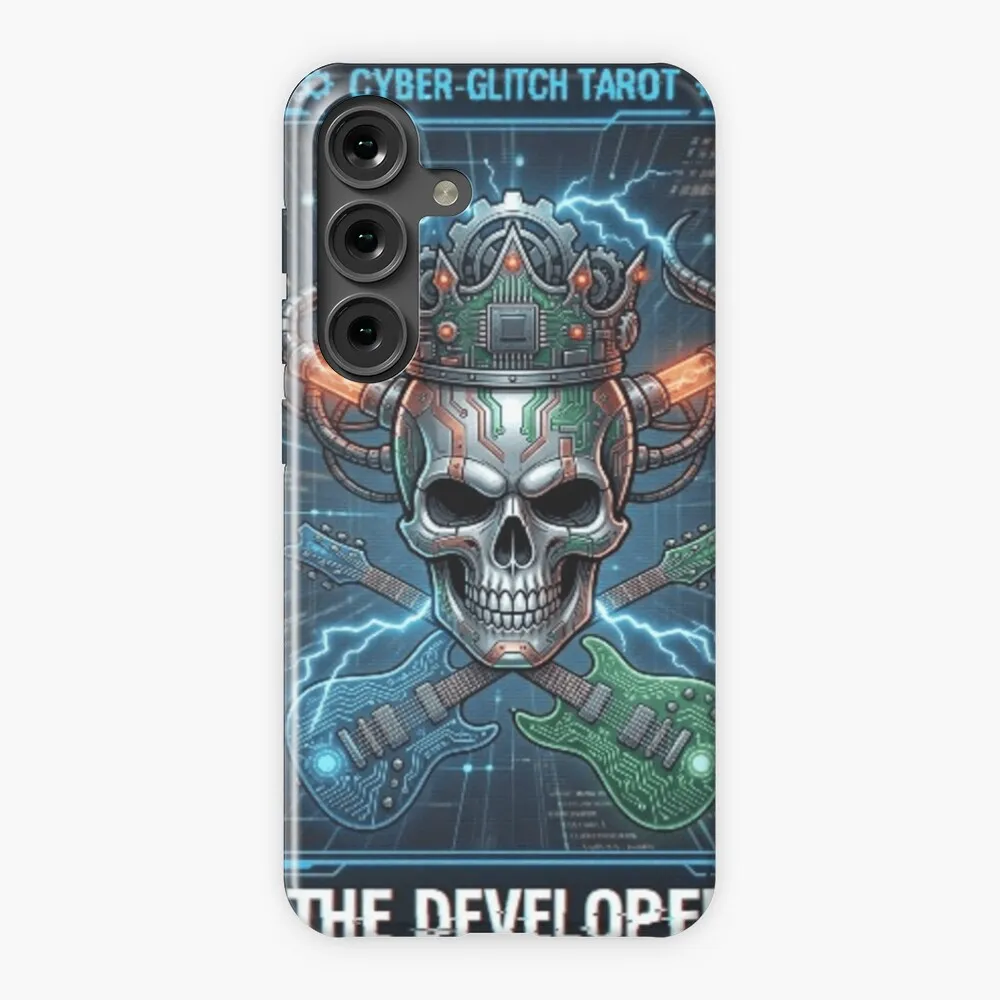 cyber tarot the developer card glitch aesthetic samsung galaxy phone case cyber tarot the developer card glitch aesthetic samsung galaxy phone case