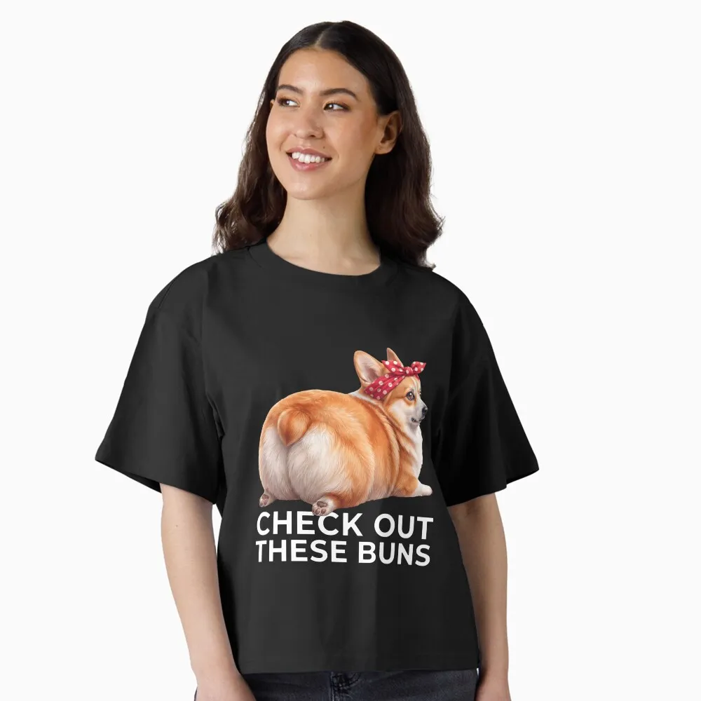 funny corgi buns check out these buns cute dog boxy t shirt funny corgi buns check out these buns cute dog boxy t shirt