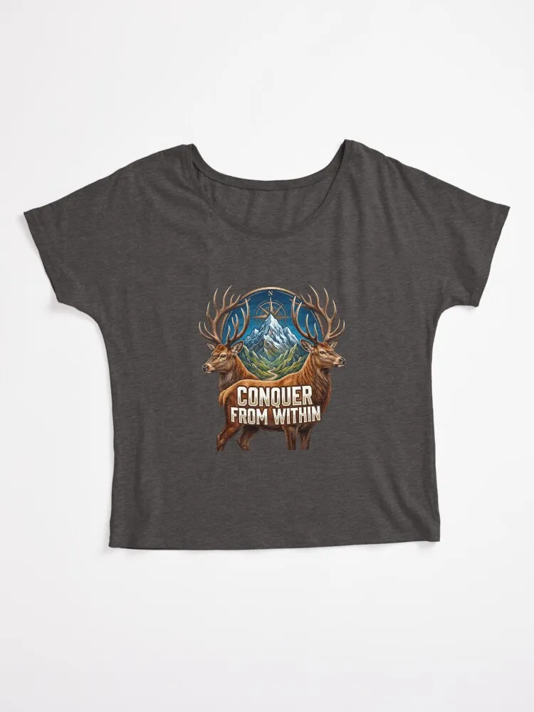 conquer from within majestic stag mountain adventure motivation relaxed fit t shirt conquer from within majestic stag mountain adventure motivation relaxed fit t shirt