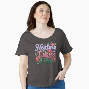 healing takes time – mental health positive quote design